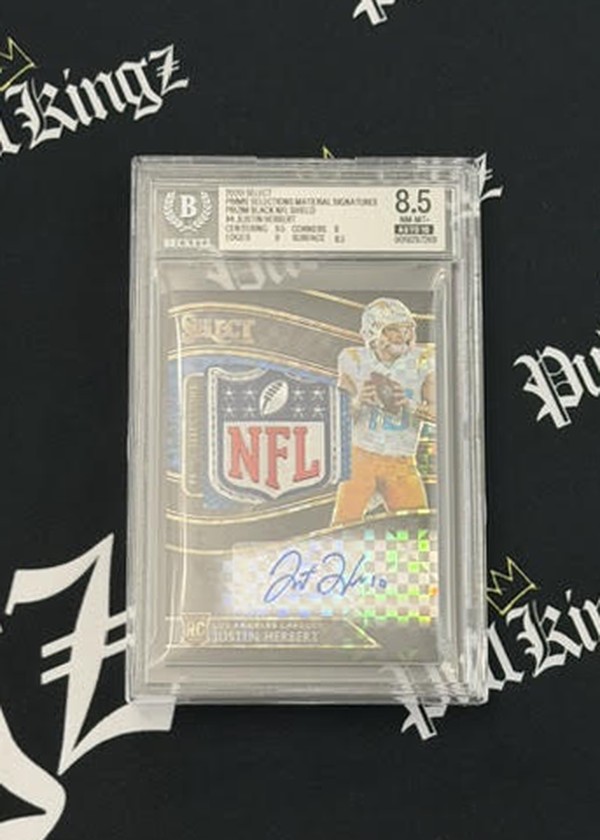 Justin Herbert 2020 Select Prime Selections NFL Shield patch autograph BGS 8.5 Auto 10