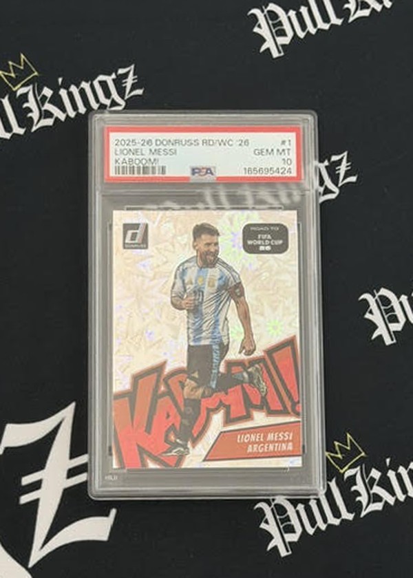 Lionel Messi 2025-26 Donruss Road to World Cup Kaboom! PSA 10