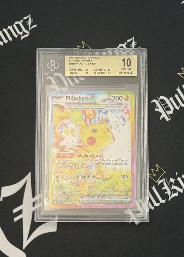 Pikachu ex 2024 Pokemon Surging Sparks SIR #238 BGS 10 Pristine