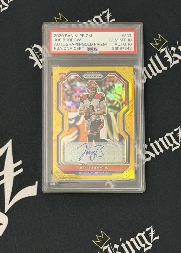 Joe Burrow 2020 Panini Prizm Gold autograph rookie PSA 10